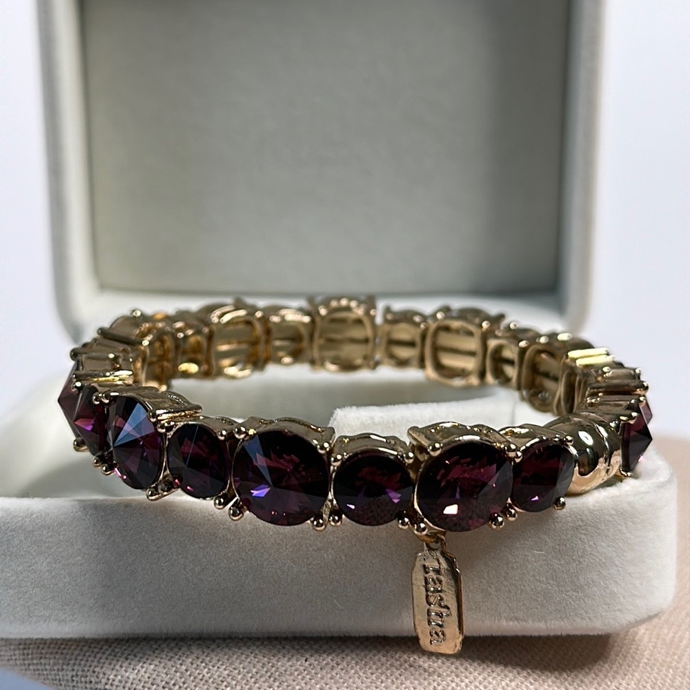 Tasha Gold Plate Bracelet with Purple Crystal Stones